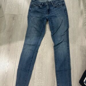 LOFT Blue Skinny Jeans with Stretch and Tapered Leg